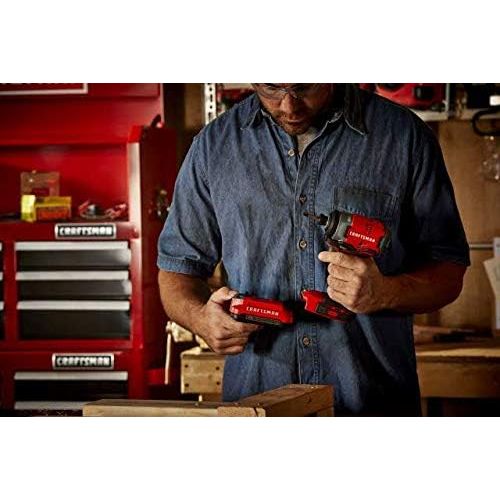  [아마존베스트]CRAFTSMAN V20 Impact Driver Kit, Cordless (CMCF810C1)