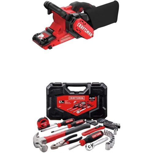  [아마존베스트]CRAFTSMAN Belt Sander, 3-Inch x 21-Inch with Mechanics Tools Kit/Socket Set, 57-Piece (CMEW213 & CMMT99446)