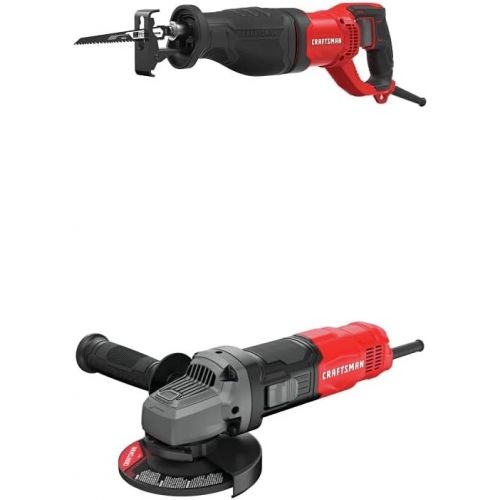  [아마존베스트]CRAFTSMAN Reciprocating Saw, 7.5-Amp with Angle Grinder Tool 4-1/2-Inch, 6-Amp (CMES300 & CMEG100)