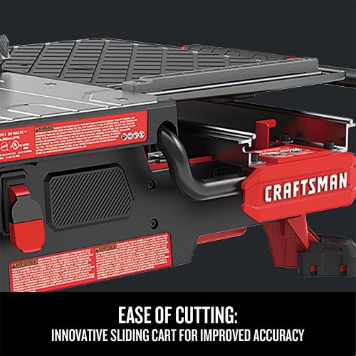  [아마존베스트]CRAFTSMAN 20V MAX Table Saw, Compact Sliding, Top Tile, 7-Inch (CMCS4000M1)