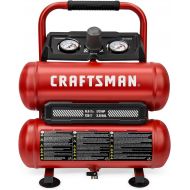 CRAFTSMAN Air Compressor, 2 Gallon Portable Air Compressor, Twin Tank, 1/3 HP Oil-Free Max 125 PSI Pressure, Model: CMXECXA0220242, Red