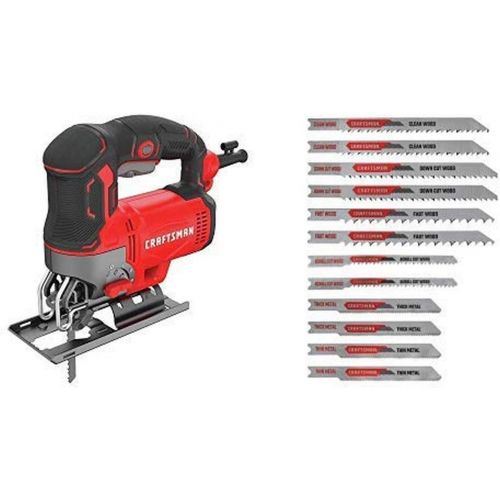  CRAFTSMAN Jig Saw, 6.0-Amp with Jigsaw Blades, U-Shank Set, 12-Piece (CMES612 & CMAJ2SET12)