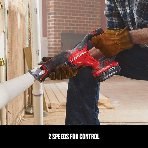  CRAFTSMAN V20 Reciprocating Saw, Cordless (CMCS350B)