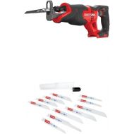 CRAFTSMAN V20 Reciprocating Saw, Cordless, Tool Only with Reciprocating Saw Blades, 11-Piece (CMCS300B & 2058838)