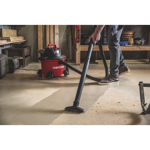  CRAFTSMAN CMXEVBE17584 6 Gallon 3.5 Peak HP Wet/Dry Vac, Portable Shop Vacuum with Attachments , Red