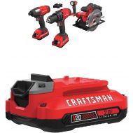 CRAFTSMAN V20 Cordless Drill Combo Kit, 4 Tool with EXTRA Lithium Ion Battery, 2.0-Amp Hour (CMCK401D2 & CMCB202)