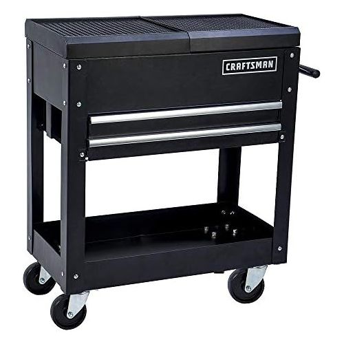  Craftsman Tool Box Cart, 350 Lb Large Capacity, Steel Sliding Drawer, Black