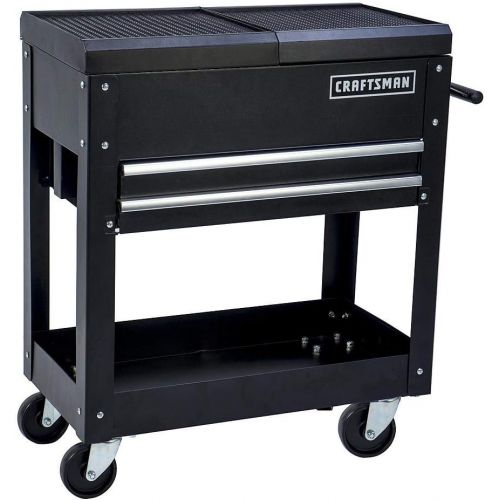  Craftsman Tool Box Cart, 350 Lb Large Capacity, Steel Sliding Drawer, Black