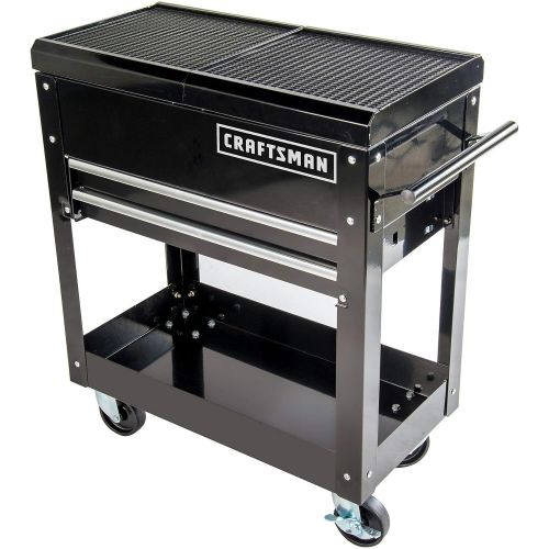  Craftsman Tool Box Cart, 350 Lb Large Capacity, Steel Sliding Drawer, Black