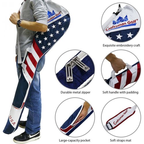  Craftsman Golf Stars and Stripes American USA US Flag Club Case Sunday Bag Red White Blue for 6-7 Clubs 49