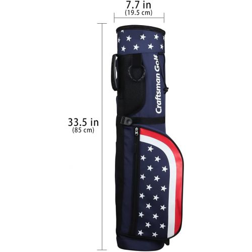  Craftsman Golf Star and Stripes Red White Blue Lightweight Easy Carry Shoulder Sunday Range Golf Bag