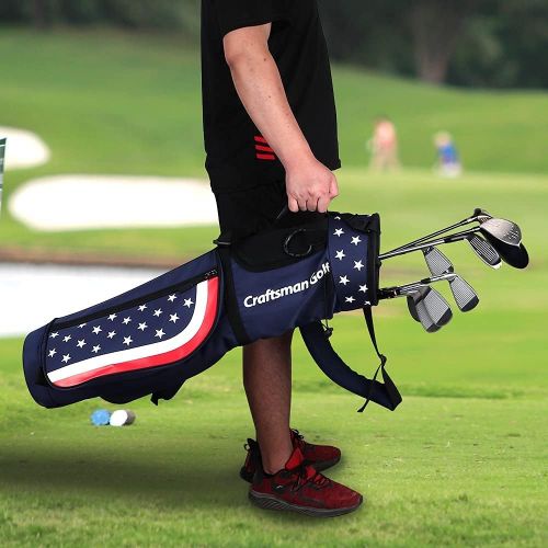  Craftsman Golf Star and Stripes Red White Blue Lightweight Easy Carry Shoulder Sunday Range Golf Bag