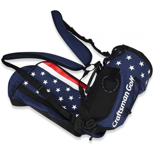  Craftsman Golf Star and Stripes Red White Blue Lightweight Easy Carry Shoulder Sunday Range Golf Bag