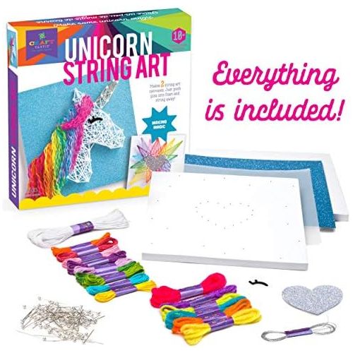  [아마존베스트]Craft-tastic  String Art Kit  Craft Kit Makes 2 Large String Art Canvases  Unicorn Edition