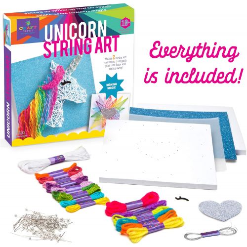  [아마존베스트]Craft-tastic  String Art Kit  Craft Kit Makes 2 Large String Art Canvases  Unicorn Edition