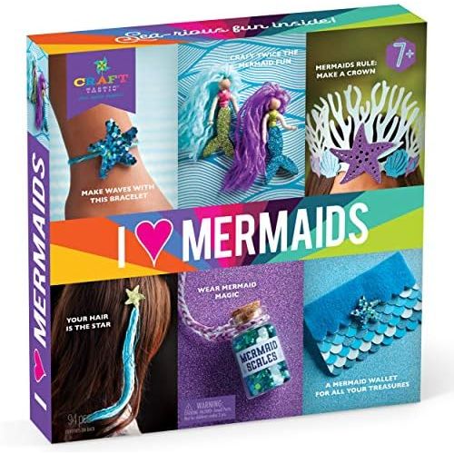  [아마존베스트]Craft-tastic  I Love Mermaids Kit  Craft Kit Includes 6 Mermaid-Themed Projects