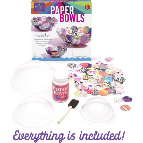  [아마존베스트]Craft-tastic  Paper Bowl Kit  Craft Kit Makes 3 Different-Sized Decorative Bowls