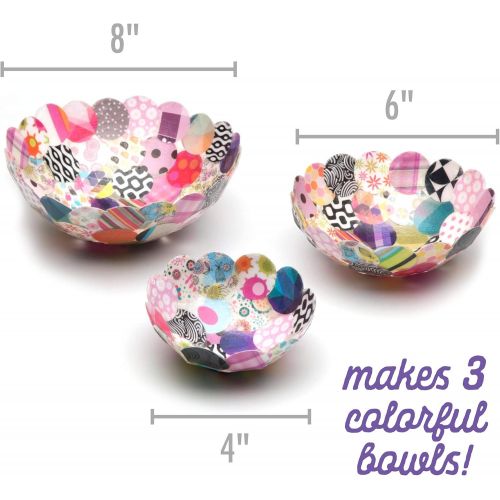  [아마존베스트]Craft-tastic  Paper Bowl Kit  Craft Kit Makes 3 Different-Sized Decorative Bowls