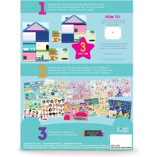  Craft-tastic Jr ? Wall Sticker Playhouse ? 3-Foot Tall Dreamhouse with Over 650 Reusable Stickers