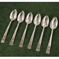 /CraftySilver 6 Teaspoons Oneida Community CORONATION Vintage 1936 Silver Plate Silverplate Flatware Silverware Spoons Good Used