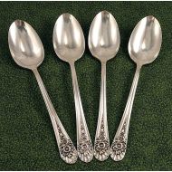 /CraftySilver 4 Oval Soup Spoons Rogers JUBILEE 1953 Vintage Silverplate Silver Plate Flatware Silverware Spoon Good Used