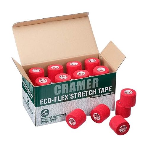  Cramer Eco-Flex Self-Stick Stretch Tape, Cohesive Tape, Flexible Elastic Sports Tape, Athletic Training Supplies, Easy Tear Self-Adherent Bandage Wrap, Bulk Cases, 6 Yard Rolls, Compression Tape