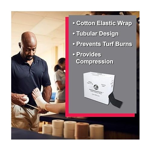  Cramer Compressionette, Tubular Bandage, Provides Compression and Reduces Arm/Leg Swelling, Prevents Turf Burn for Football, Soccer, and Lacrosse, Athletic Training Room Supplies, 3