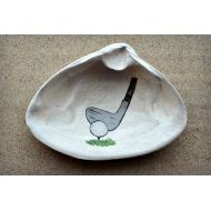 CranberryCollective Golf Shell Dish  Spoon Rest - Soap Dish - Jewelry Dish - Catchall - Trinket Dish  Golf Decor  Cape Cod Clam Shell