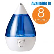 Crane Ultrasonic Cool Mist Humidifier, Filter-Free, 1 Gallon, for Home Bedroom Baby Nursery and Office, Blue and White