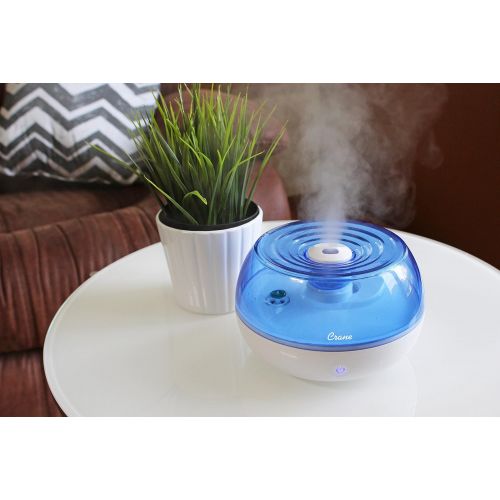  Crane USA Crane Personal Ultrasonic Cool Mist Humidifier, for Home Bedroom Hotels Travel and Office, 0.2 Gallon, Filter Free,Blue and White