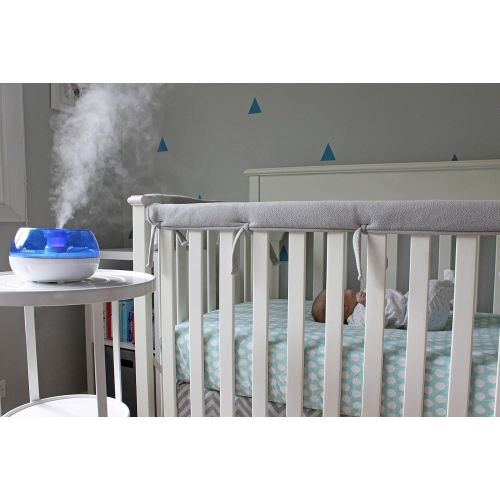  Crane USA Crane Personal Ultrasonic Cool Mist Humidifier, for Home Bedroom Hotels Travel and Office, 0.2 Gallon, Filter Free,Blue and White