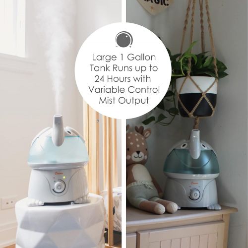  Crane Adorables Ultrasonic Cool Mist Humidifier, Filter Free, 1 Gallon, 500 Sq Ft Coverage, Whisper Quiet, Air Humidifier for Plants Home Bedroom Baby Nursery and Office, Elephant