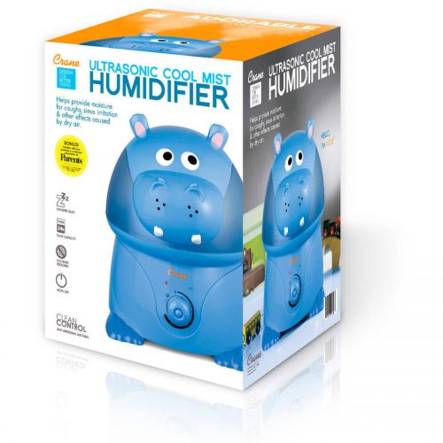  Crane USA Crane - Adorable Ultrasonic Cool Mist Humidifier Hippo - EE-8245, Blue