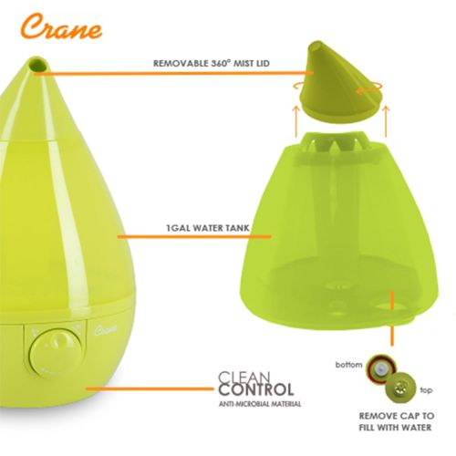  Crane USA Filter-Free Cool Mist Humidifier, Green