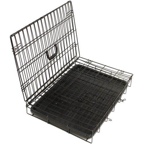  42 Dog Crate 2 Door w/Divide w/Tray Fold Metal Pet Cage Kennel House for Animal