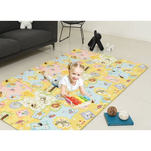  CrawLNRoll Eco-friendly Baby playmat_Flower BudAlphabet _Large