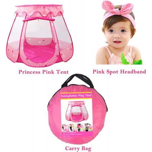  [아마존베스트]Le Papillon Pink Princess Tent Kids Ball Pit 1st Gift Toddler Girl Easy Pop Up Fold into a Carrying Case Play Tent Indoor & Outdoor Use.(Balls Not Included)