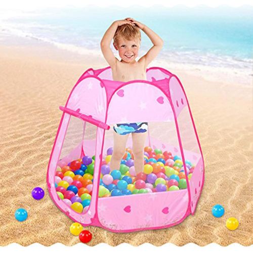  [아마존베스트]Le Papillon Pink Princess Tent Kids Ball Pit 1st Gift Toddler Girl Easy Pop Up Fold into a Carrying Case Play Tent Indoor & Outdoor Use.(Balls Not Included)