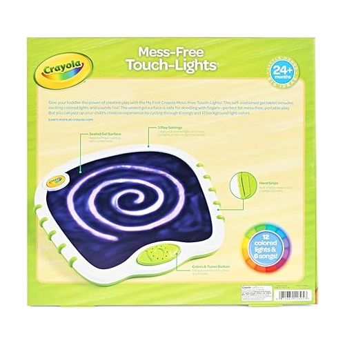 Crayola Toddler Touch Lights, Musical Doodle & Sensory Board, Sensory Toys for Toddlers, Mess Free Finger Painting, Toddler Gift