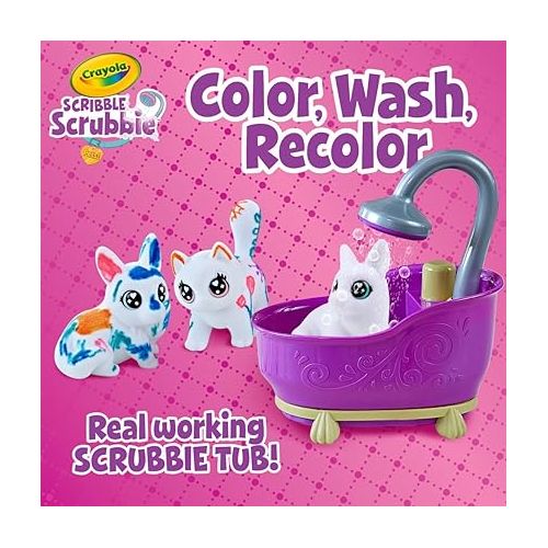  Crayola Scribble Scrubbie Pets Tub Set, Washable Pet Care Toy, Animal Toys for Girls & Boys, Arts & Crafts, Gifts for Kids, 3+