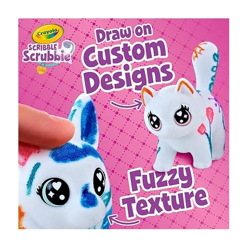  Crayola Scribble Scrubbie Pets Tub Set, Washable Pet Care Toy, Animal Toys for Girls & Boys, Arts & Crafts, Gifts for Kids, 3+