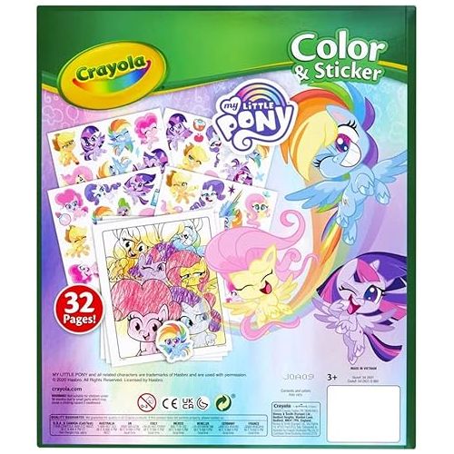  Crayola My Little Pony Coloring Pages and Stickers, Gift for Kids, Ages 3, 4, 5, 6