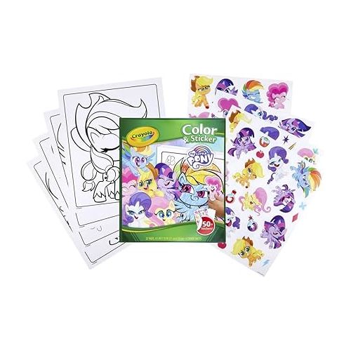  Crayola My Little Pony Coloring Pages and Stickers, Gift for Kids, Ages 3, 4, 5, 6