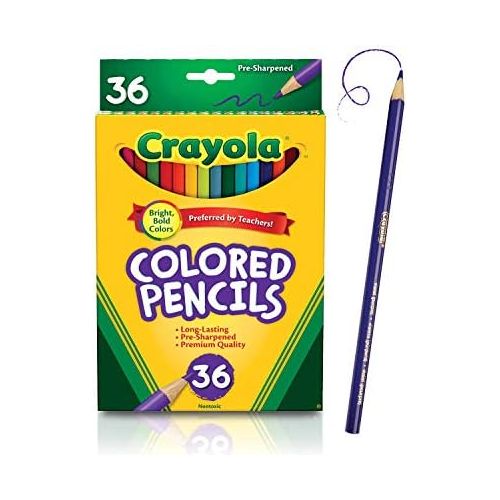  [아마존베스트]Crayola Colored Pencils, 36 Premium Quality, Long-Lasting, Pre-Sharpened Pencils Non-Toxic Colored Pencil Set For Adult Coloring Books or Kids 4 & Up, Great For Shading, Gradation,