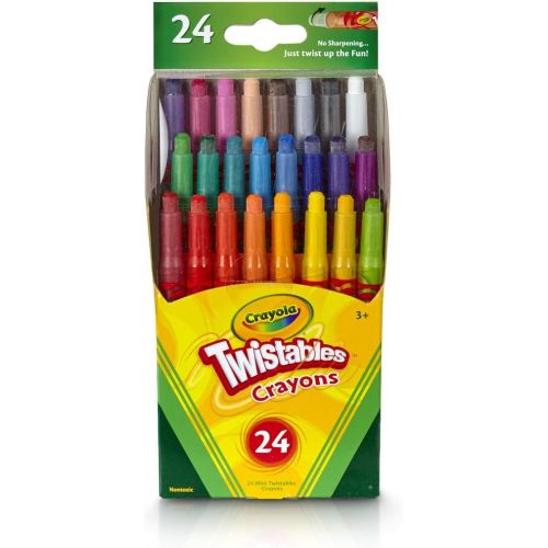  [아마존베스트]Crayola Mini Twistables Crayons, 24 Classic Crayola Colors Non-Toxic Art Tools for Kids & Toddlers 3 & Up, Great for Kids Classrooms or Preschools, Self-Sharpening No-Mess Twist-Up