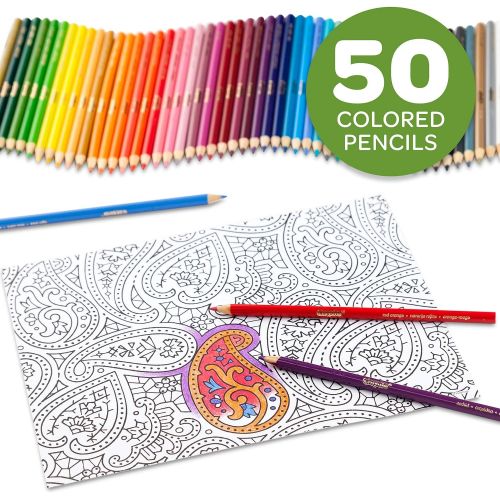  [아마존베스트]Crayola Colored Pencils, Pre-Sharpened, Adult Coloring, 50 Count