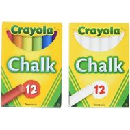[아마존베스트]Crayola Non-Toxic White Chalk(12 ct box)and Colored Chalk(12 ct box) Bundle