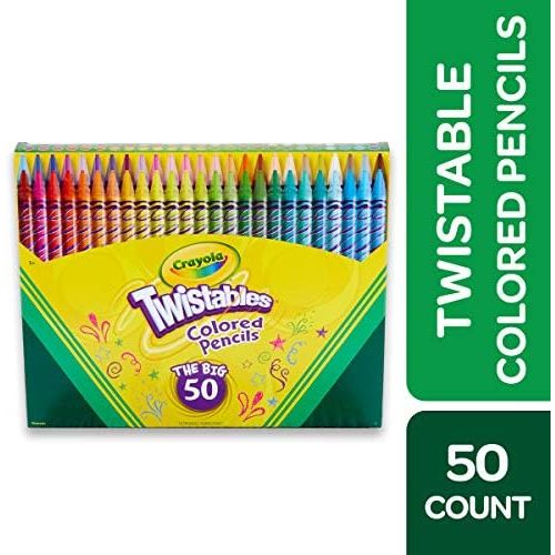  [아마존베스트]Crayola Twistables Colored Pencils, Great for Coloring Books, 50 Count, Gift