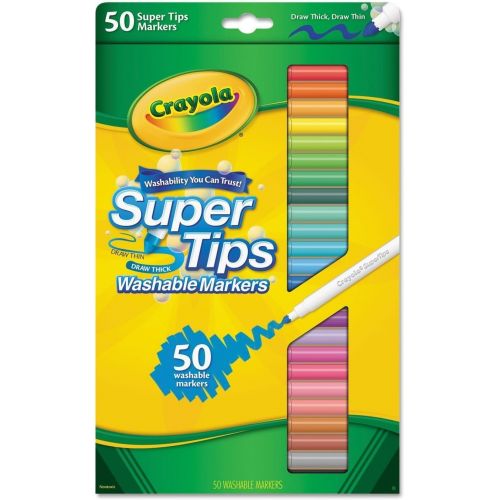  [아마존베스트]Crayola 50ct Washable Super Tips Markers 50 Color Variety