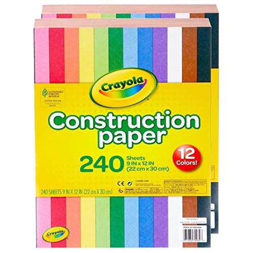  [아마존베스트]Crayola Bulk Construction Paper, Back to School Supplies, 10 Colors, 480 Count